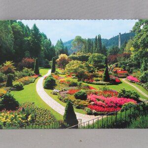 Vintage Postcard - Butchart Gardens Victoria Canada - Peacock Postcards